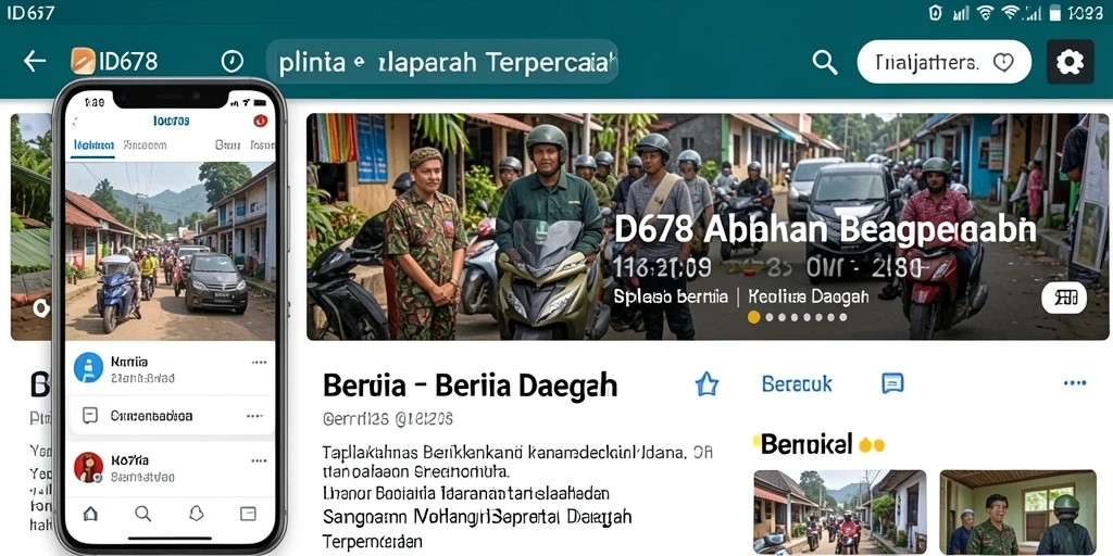 Antarmuka ID678 menampilkan berita daerah dengan desain yang menarik.