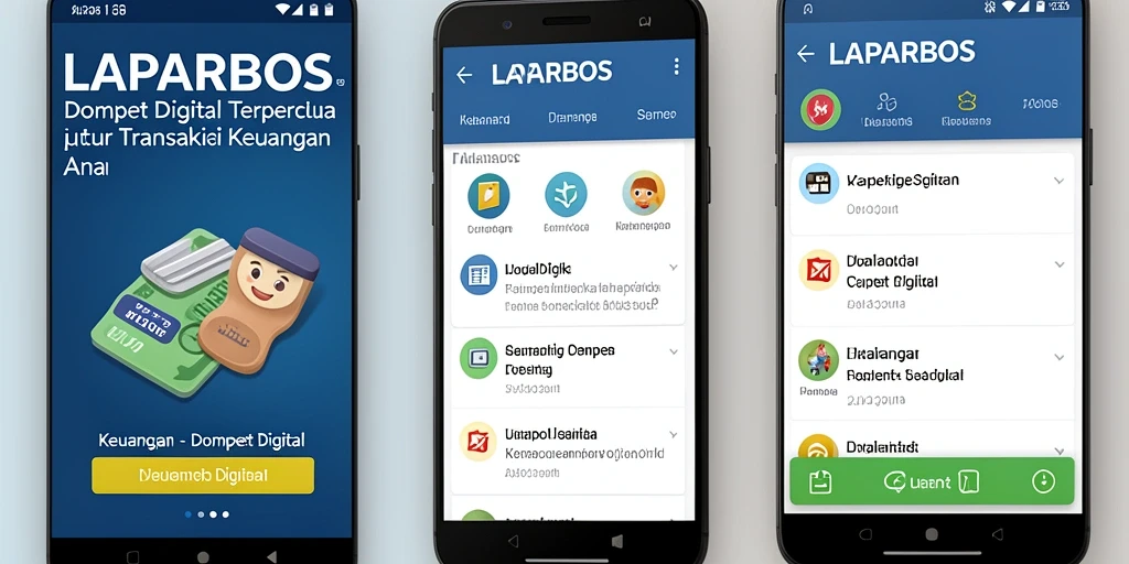 Screenshot antarmuka utama aplikasi LAPARBOS yang menampilkan fitur Dompet Digital.