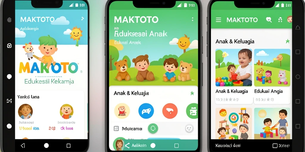 Antarmuka MAKTOTO yang menyenangkan dan interaktif untuk pendidikan anak.