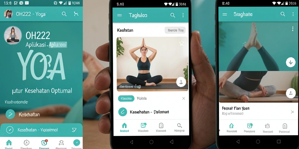 Antarmuka aplikasi OH222 yang intuitif dan mudah digunakan untuk latihan Yoga.