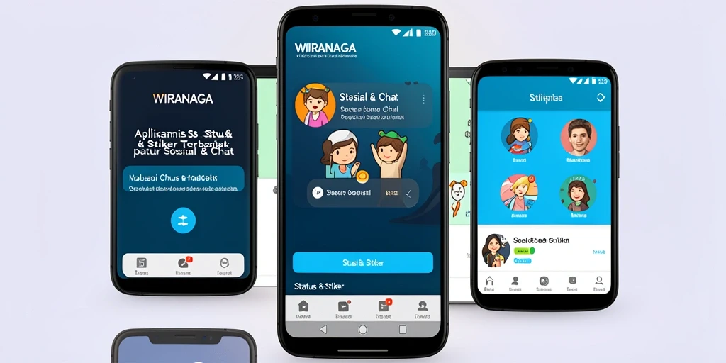 Screenshot antarmuka WIRANAGA yang menunjukkan berbagai stiker unik.