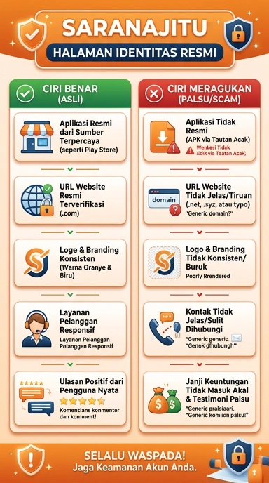 Tampilan kanal resmi saranajitu
