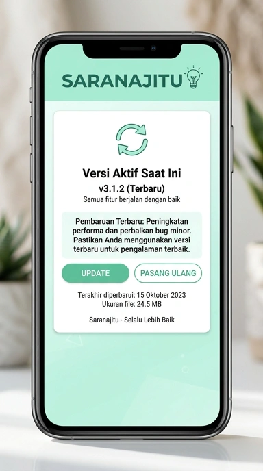 Tampilan riwayat versi saranajitu
